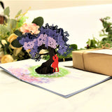 Anniversary 3D Pop Up Card Couple Under Jacaranda Design(6X8 Inch)