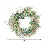 Christmas Hill Tree And Christmas Tree Wreath Party Napkins - 40 Count | 2 Packs Of 20Ct Cocktail Napkins | 5" X 5" | Soft 3-Ply Paper | Made In Germany
