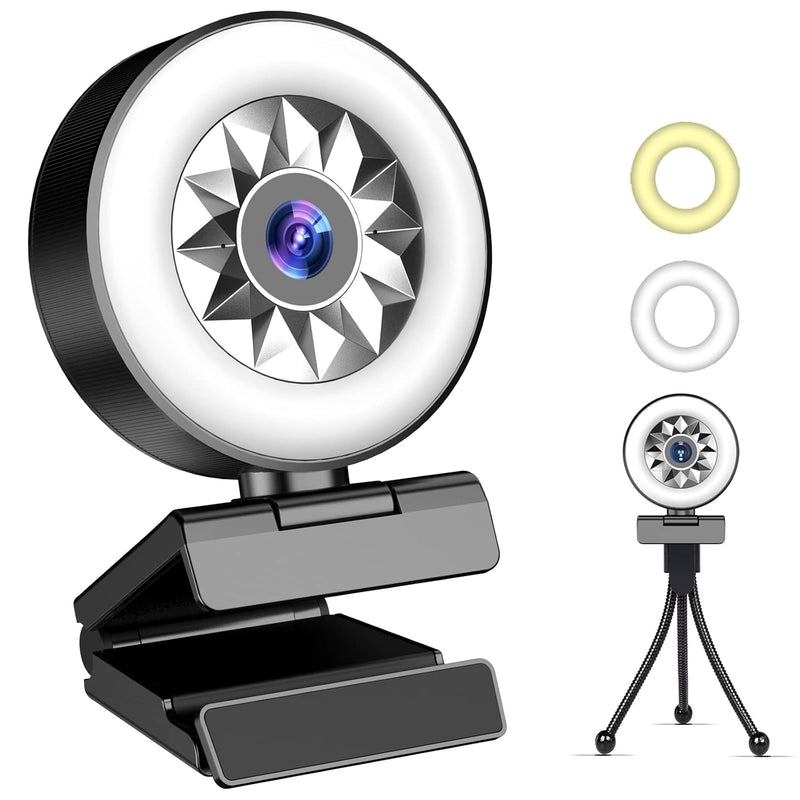 1080P Webcam With Microphone, Autofocus Adjustable Brightness Web Camera For C