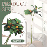 10 Pcs Magnolia Artificial Branches 32 Inch 3D Magnolia Pick Faux Stems With Leaves And Fruit Greenery Houseplant For Indoor Outdoor Vase Filling Home Wedding Table Decor