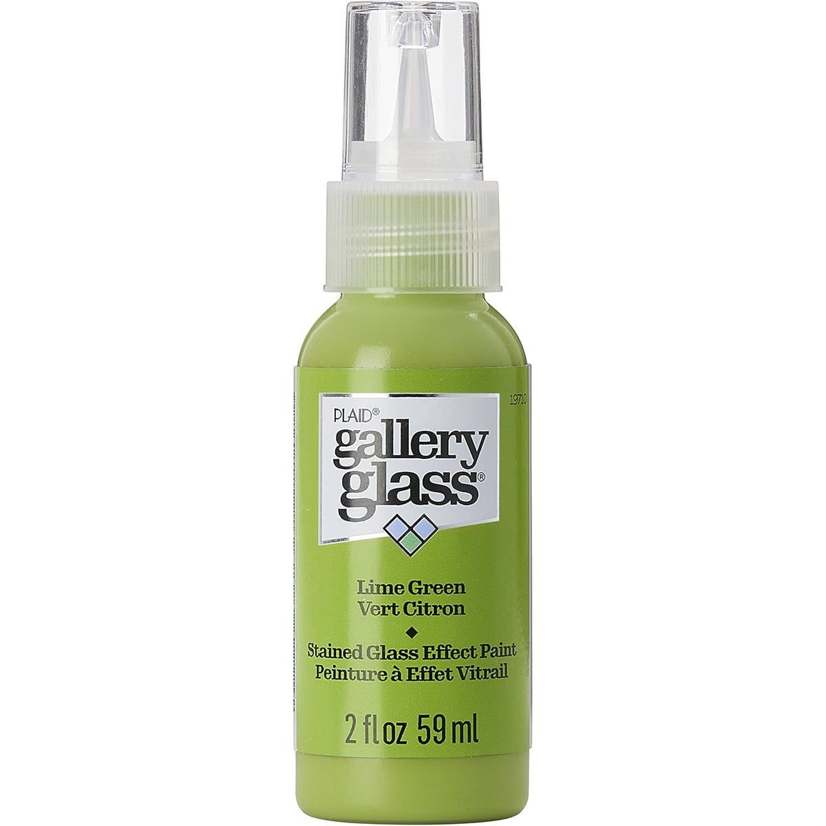 Gallery Glass, Lime Green Stained Glass 2 fl oz Brilliant Smooth Finish Paint, Perfect for Easy to Apply DIY Arts and Crafts, 19710