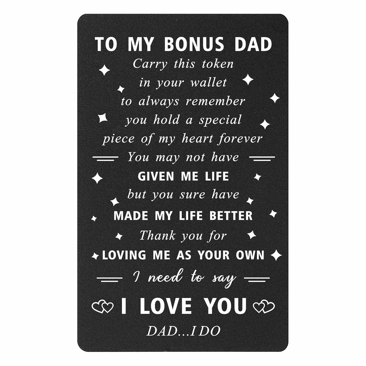 Stepdad Gifts - I Love You, Thank You Wallet Card - Bonus Step Dad Gifts Stepfather Birthday Card, Fathers Day, Christmas