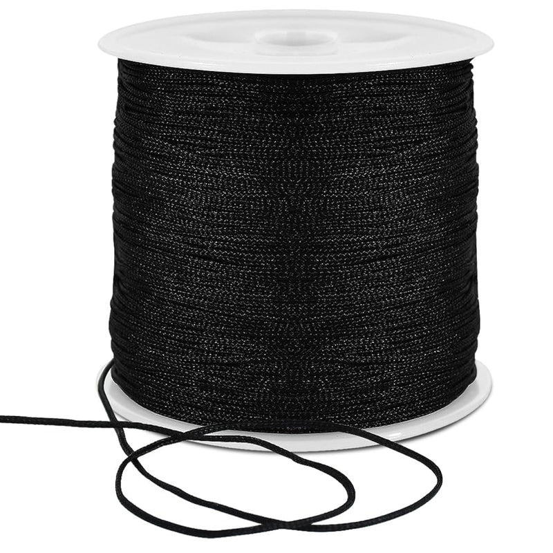 1Mm X 100 Yards Black Nylon Cord Satin String For Bracelet Jewelry Making Ratt