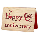 Wooden 35Th Anniversary Card,Handmade Wedding Anniversary Greeting Cards,35Th Anniversary Card For Her,Him,Husband,Wife