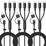 6 In 1 Multi Charging Cable [3Pack 4Ft] Multi Charger Cable Nylon Braided Mult