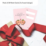 Classroom Valentines Day Cards, Funny Kids School Exchange Cards, Food Pun Mini Lunch Box Notecards Party Favors, Cute Small For Friends, Galentines, Pack 24 Cards (Punny Food Mini Cards - Pack Of 24 Cards)