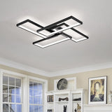 26 Inch Modern LED Ceiling Light with Remote Dimmable Black Square Ceiling Fixture