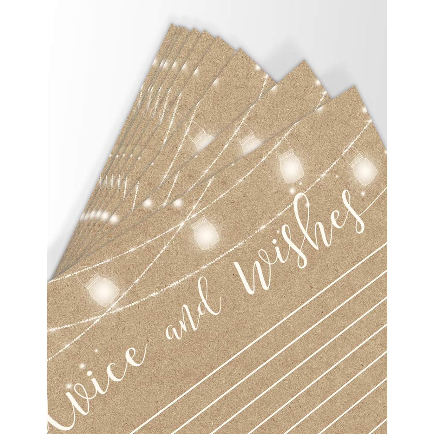 Advice And Wishes For The Mr And Mrs – Wedding Advice Cards For Bridal Shower, Games And Favors For Guests, Kraft Rustic Decor, 50 Cards