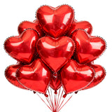 Red Heart Balloons 18Pcs 18 Inch Heart Shaped Foil Balloons For Valentine'S Day Wedding Bridal Shower Anniversary Engagement Party Supplies