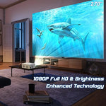 1080P Mini WiFi Projector, Portable, Outdoor, iOS/Android/PC, HDMI/USB