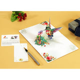 Cutpopup Hummingbird Birthday Card Pop Up, Mothers Day, 3D Popup Greeting Card (Hummingbird Purple Flower)