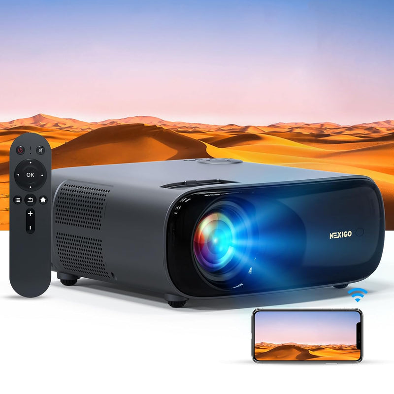 Pj40 Projector With Wifi And Bluetooth, Native 1080P, 4K Supported, Projector