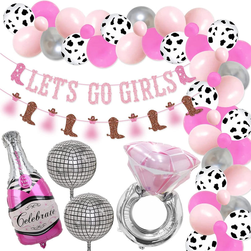 71 Packs Let'S Go Girls Nashville Bachelorette Party Kit Pink And Silv