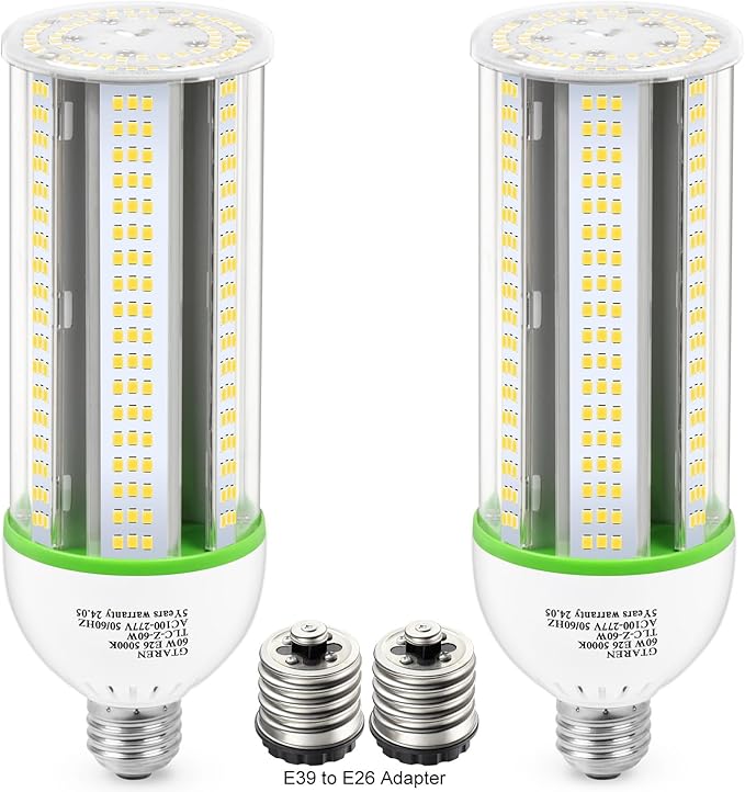 60W LED Corn COB Light Bulb 600W Equivalent 5000K Daylight 8400 Lumens E26 E39 Base