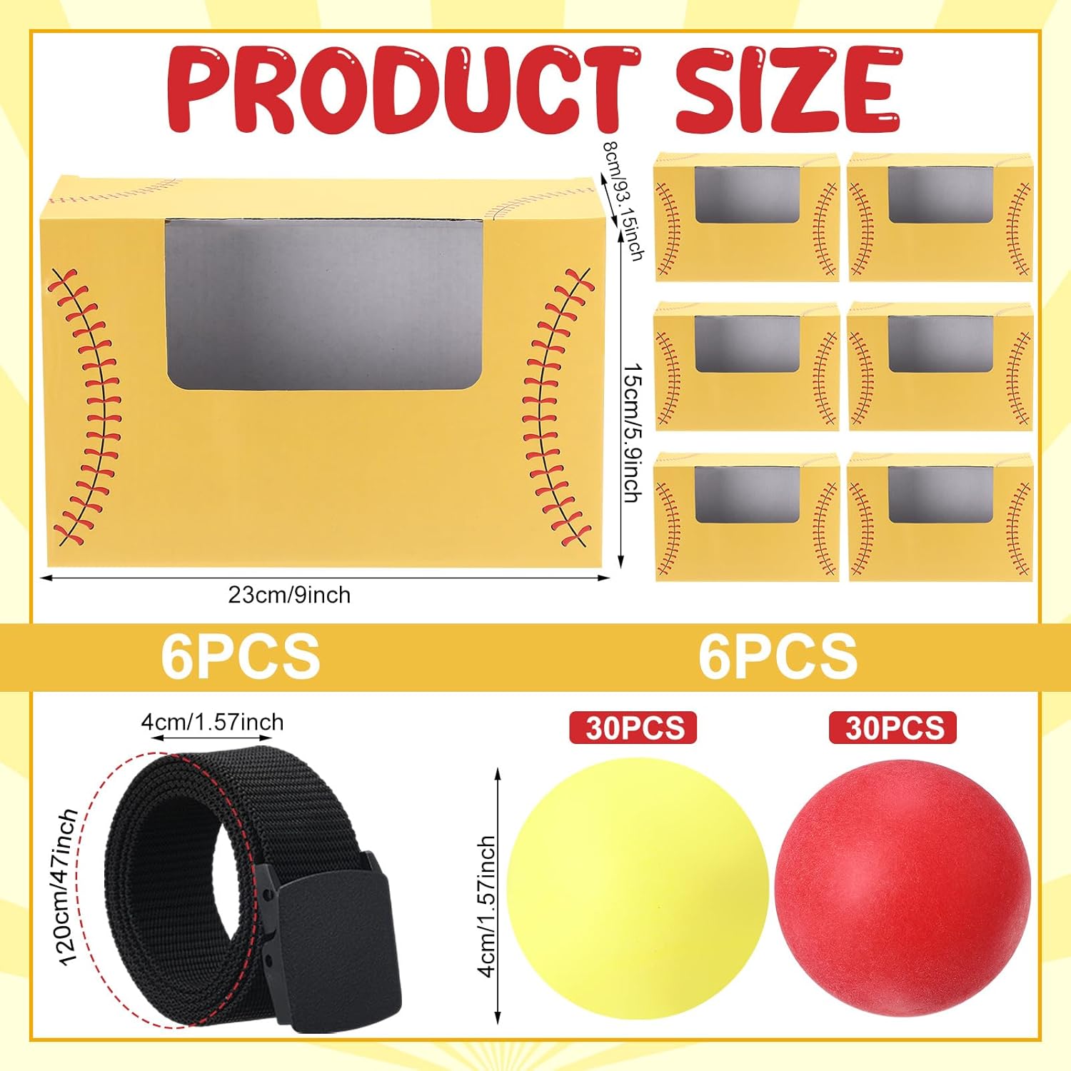 6 Sets Softball Baby Shower Games Bridal Funniest Baby Shower Twerk Games Swing Shaking Ball Interactive Table Tennis For Boy Or Girl(Red,Yellow)