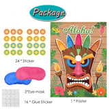Hawaiian Luau Party Game Hawaiian Theme Party Game Pin The Sun On The Tiki With 24 Stickers 2 Blindfolds For Adults Kids Party Games, Tropical Summer Beach Aloha Party Games Hawaii Party Supplies