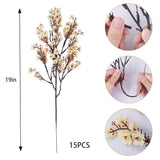 15 Pcs Artificial Flowers Baby Breath Faux Champagne Artificial Gypsophila Bouquet Fake Silk Flowers Real Touch For Home Office Kitchen Wedding Wall Diy Room Farmhouse Décor