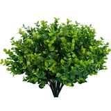 Artificial Greenery Plants Outdoor Uv Resistant Fake Plants Boxwood Shrubs Grass,10 Bundles For Farmhouse Home Garden Office Patio Backyard Wedding And Indoor Outdoor Decoration