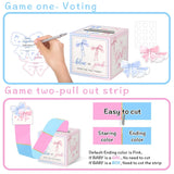 Bow Baby Shower Decoration, Gender Reveal Pull Out Game, Bow Baby Shower Game For Guests, Gender Reveal Box, Voting Box With 50 Ballot Cards, Boy Or Girl