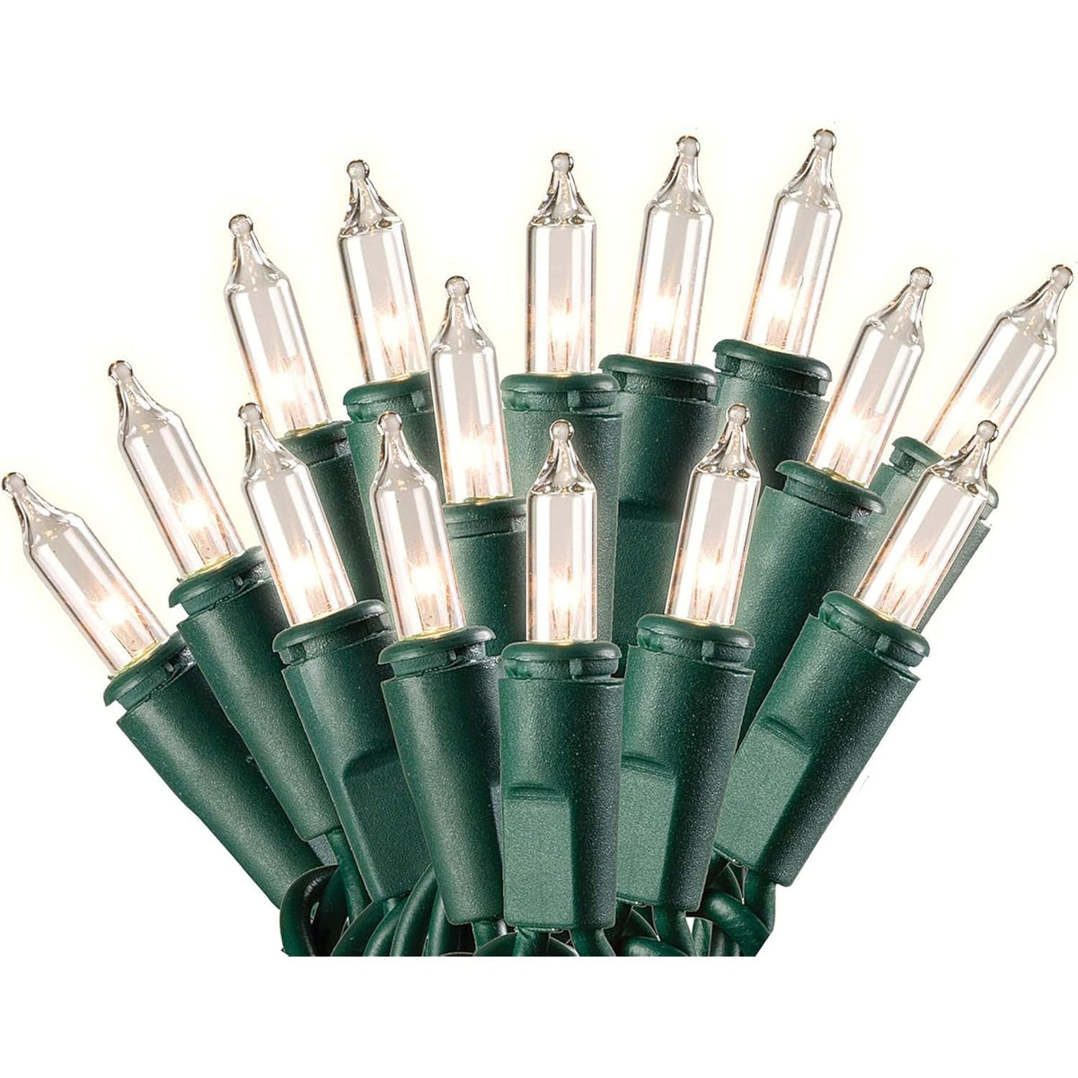 Holiday Pride Warm White Christmas Tree Lights - 100 Count Clear White Christmas Lights On Green Wire (22.5 Ft) - Indoor