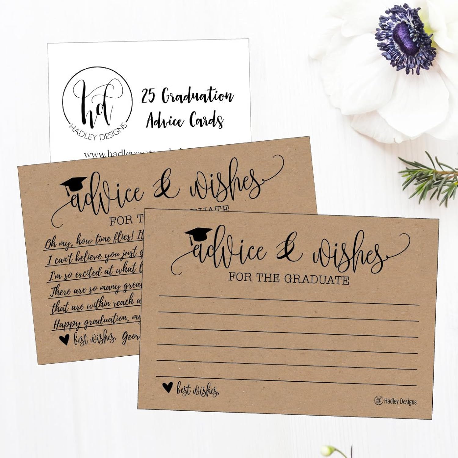 25 Graduation Advice Cards 2025 - Grad Notes, Advice And Wishes, & Words Of Wisdom Cards For Graduate In Bulk, Ideal For College And High School Graduation Games & Party (Rustic)