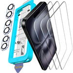 3 Pack Screen Protectors & Camera Lens Covers for iPhone 16, Case Friendly