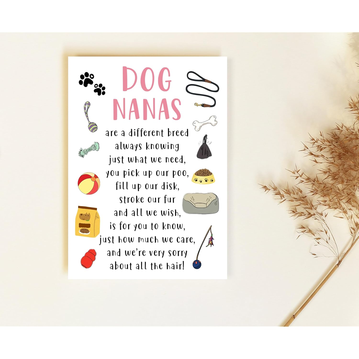 Dog Nana Mother'S Day Card - Dog Nana Card - Pet Dog Toys Card - Cards For Dog Lovers - Mother'S Day Card - Happy Birthday Nana Card - Funny Cute Dog Nana Card - Nana Love Dogs Card - Greeting Card