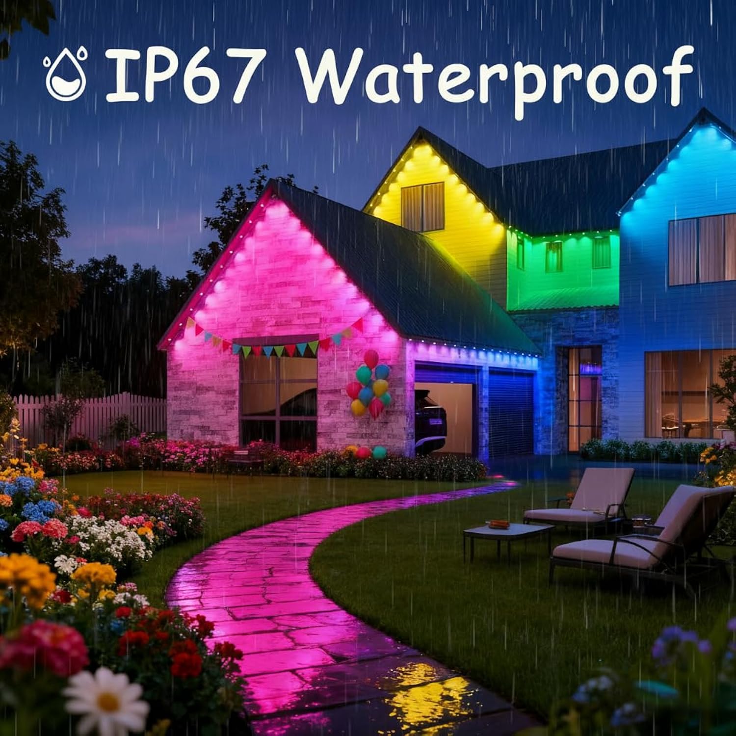 Permanent Outdoor Lights,Smart Rgb Outdoor Lights With Remote App Control,54Ft With 36 Led(5V) Ip67 Waterproof Outside L