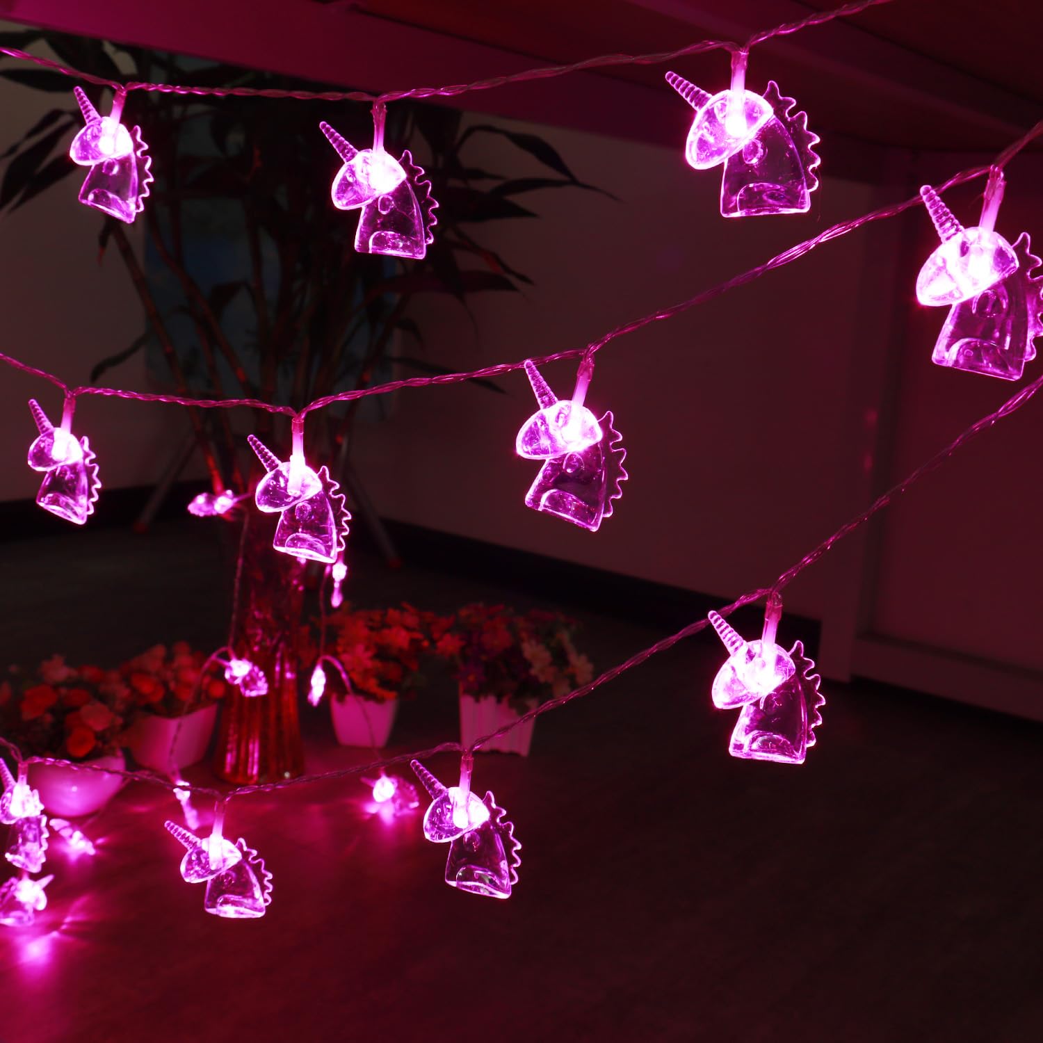 30Led 16Ft Unicorn String Lights Battery Operated,Unicorn Birthday Decorations Fairy Lights With Remote For Kids Tent Gi