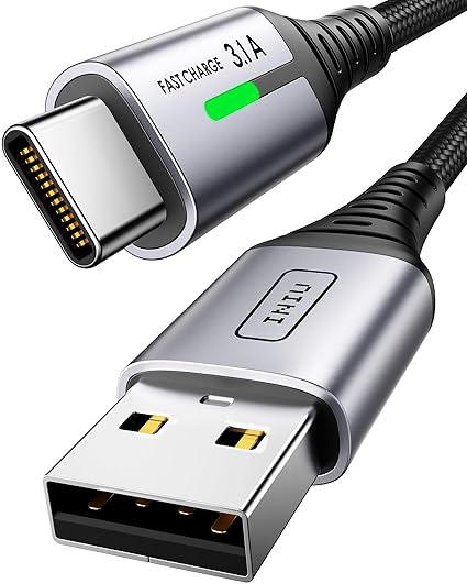 6.6FT USB A to USB C Fast Charging Cable 3.1A Braided Charger Cord for iPhone 15 Samsung Galaxy Google Pixel
