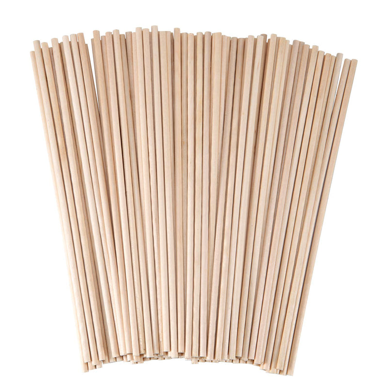 Wooden Dowel Rods 1/8 X 12 Inch Unfinished Natural Wood Craft Dowel Rods, 100