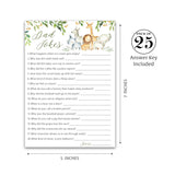 Dad Jokes Baby Shower Games, Safari Animals, Jungle Theme Baby Shower — Pack Of 25 — Fun Dad Joke Game, Funny Daddy Joke Trivia, Welcome To The Wild Shower, Gender Neutral, Birthday Activity G550-Djk