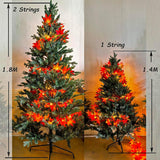 Halloween Decor Garland With Lights Plug In String Lights, Autumn Leaf Fairy Light For Festival Lighting Strings Indoor