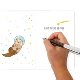 Funny Valentines Day Cards For Him Her | Funny Anniversary Cards For Husband Wife | Birthday Card For Men Women | Otter This World Card