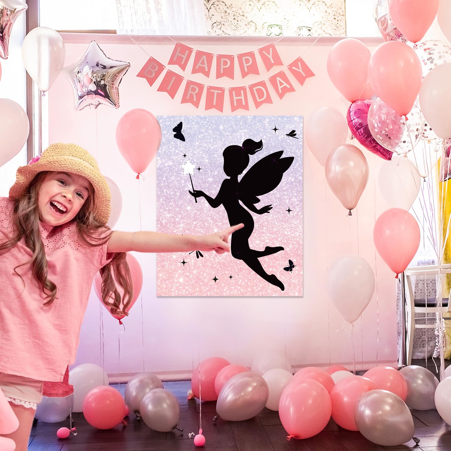 Fairy Birthday Party Games, Pin The Star On The Fairy Game, Fairy Party Decorations Party Favors Supplies Birthday Party Funny Games