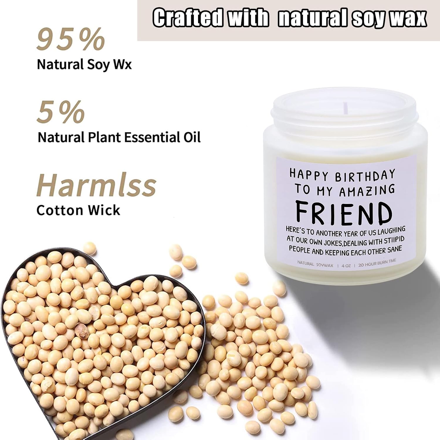 Happy Birthday Gifts For Friends & Besties - Funny & Lavender Candle Gift For Mom, Christmas & Mothers Day