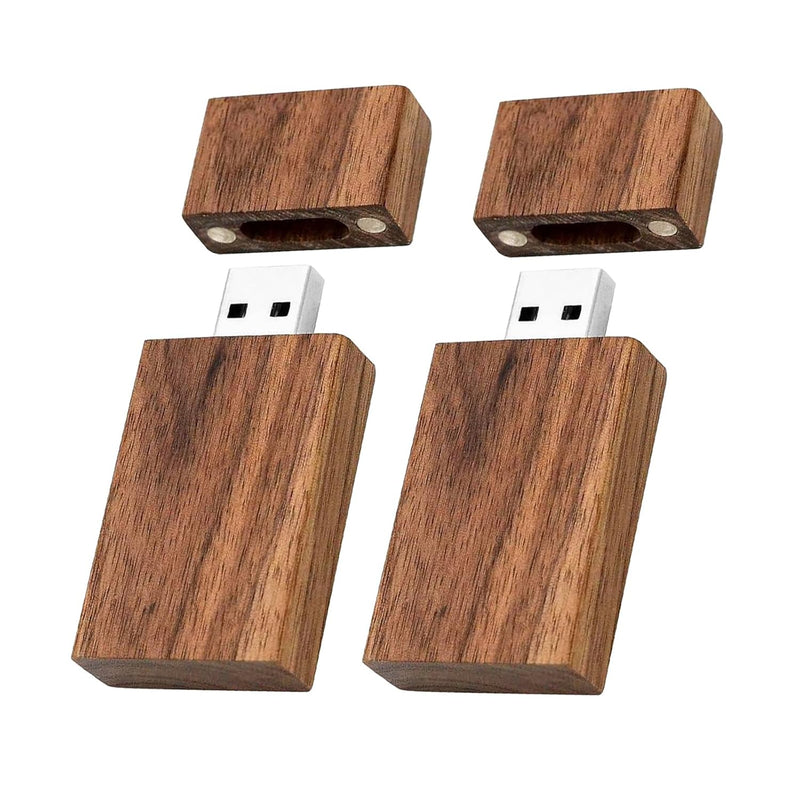 2 Pack 64Gb Wood Usb 3.0 Flash Drive Walnut Wood Memory Stick 64 Gb, Thumb Dri