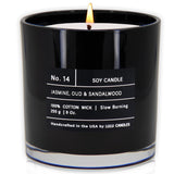 | Jasmine, Oud & Sandalwood | Luxury Scented Soy Jar Candle | Hand Poured In The Usa | Highly Scented & Long Lasting (9 Oz.)