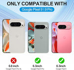 Pixel 9/9 Pro Case, Crystal Clear, Anti-Yellowing, Slim Shockproof, Wireless Charge