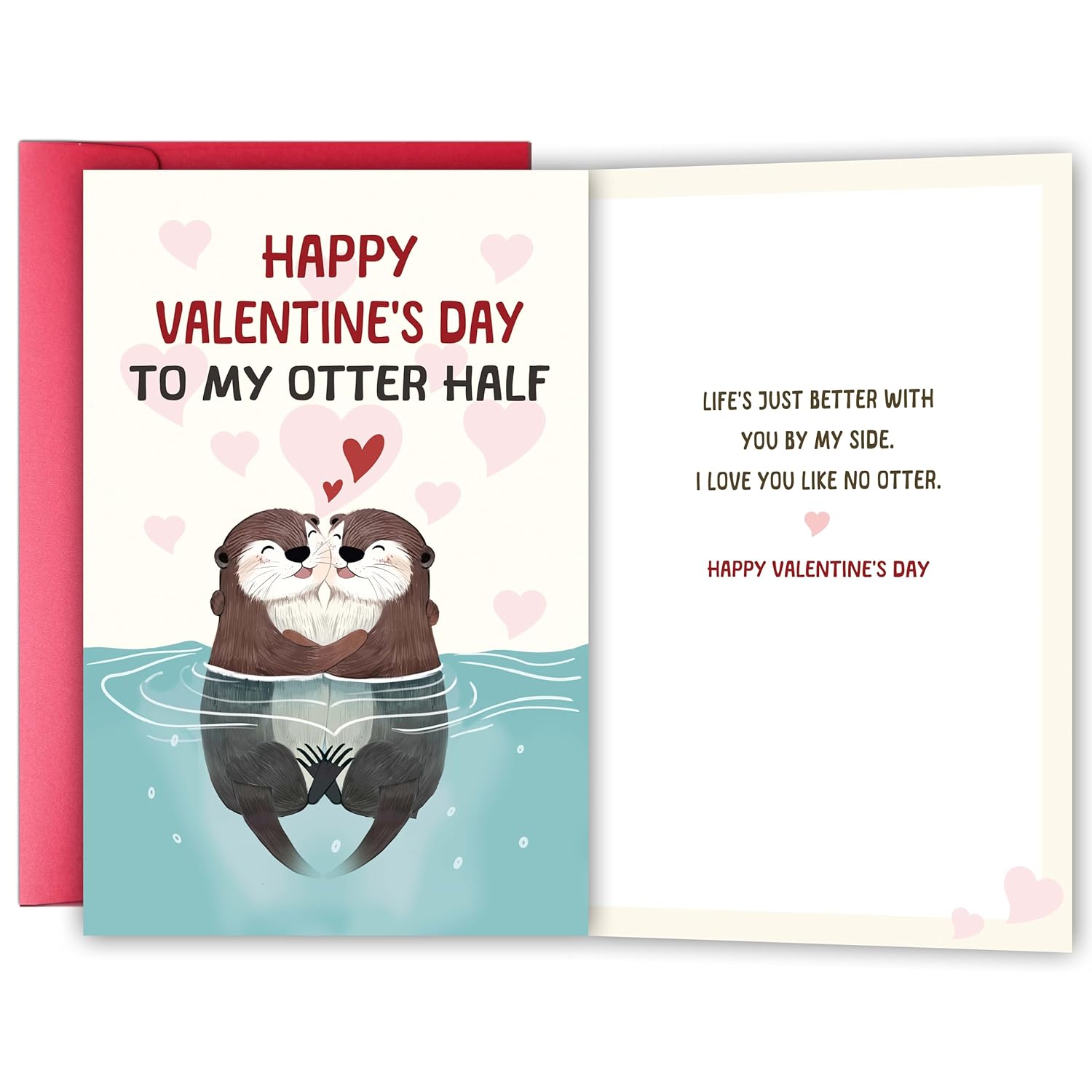 Cute Otter Valentine’S Day Card For Him Her, Romantic Valentine'S Day Gifts For Couple Spouse Partner Boyfriend Girlfriend