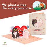 Frndly 3D Purrfect Love Pop Up Valentine'S Day Card, For Valentine'S Day, Birthday, Mothers Day, All Occasion, Handcrafted - 100% Recycled And Eco-Friendly, 8" X 6" Cover - With Note Tag