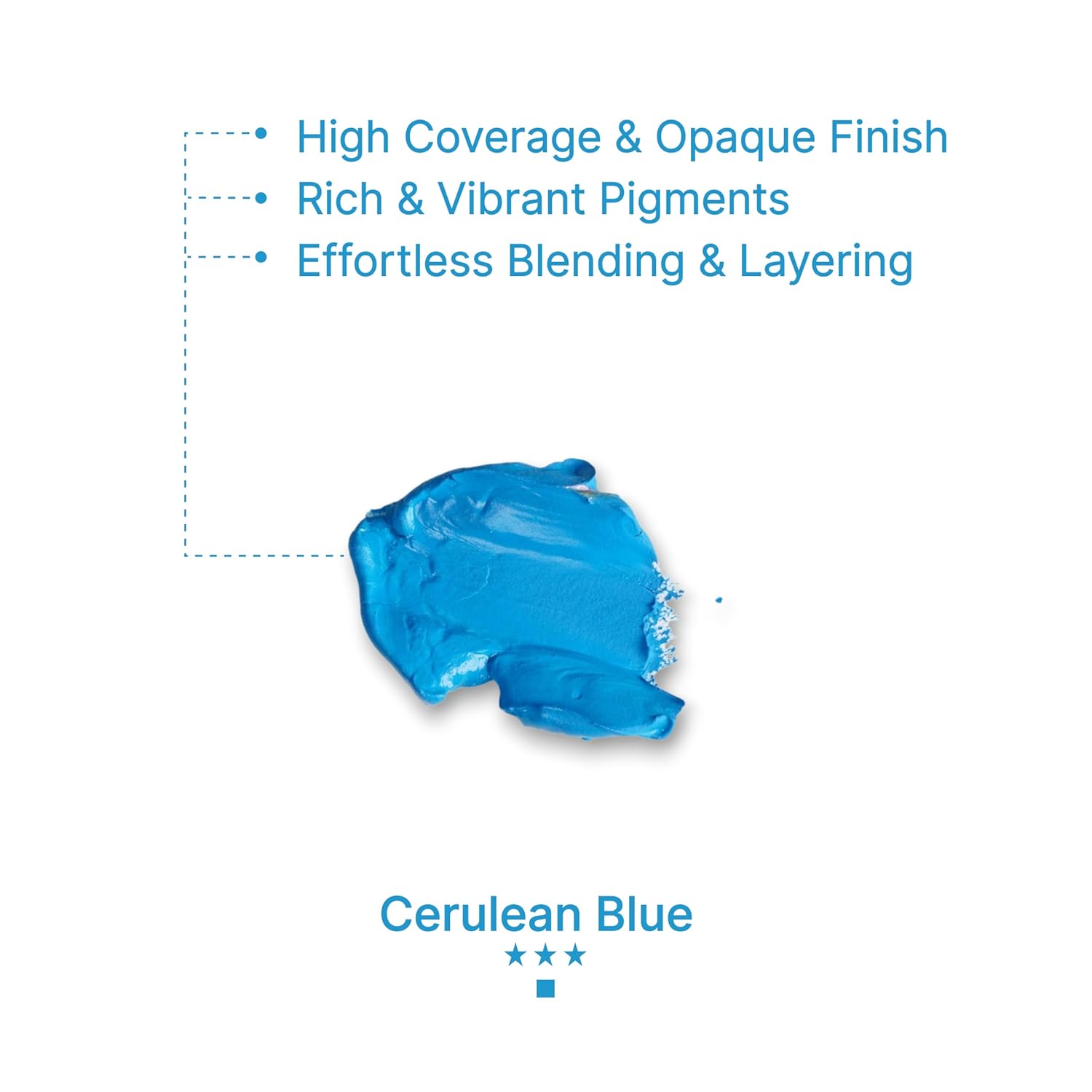 Gouache Cerulean Blue Refills (50Ml/1.7Oz)|Intense Pigments, Easy Color Refill (2 Pcs.)