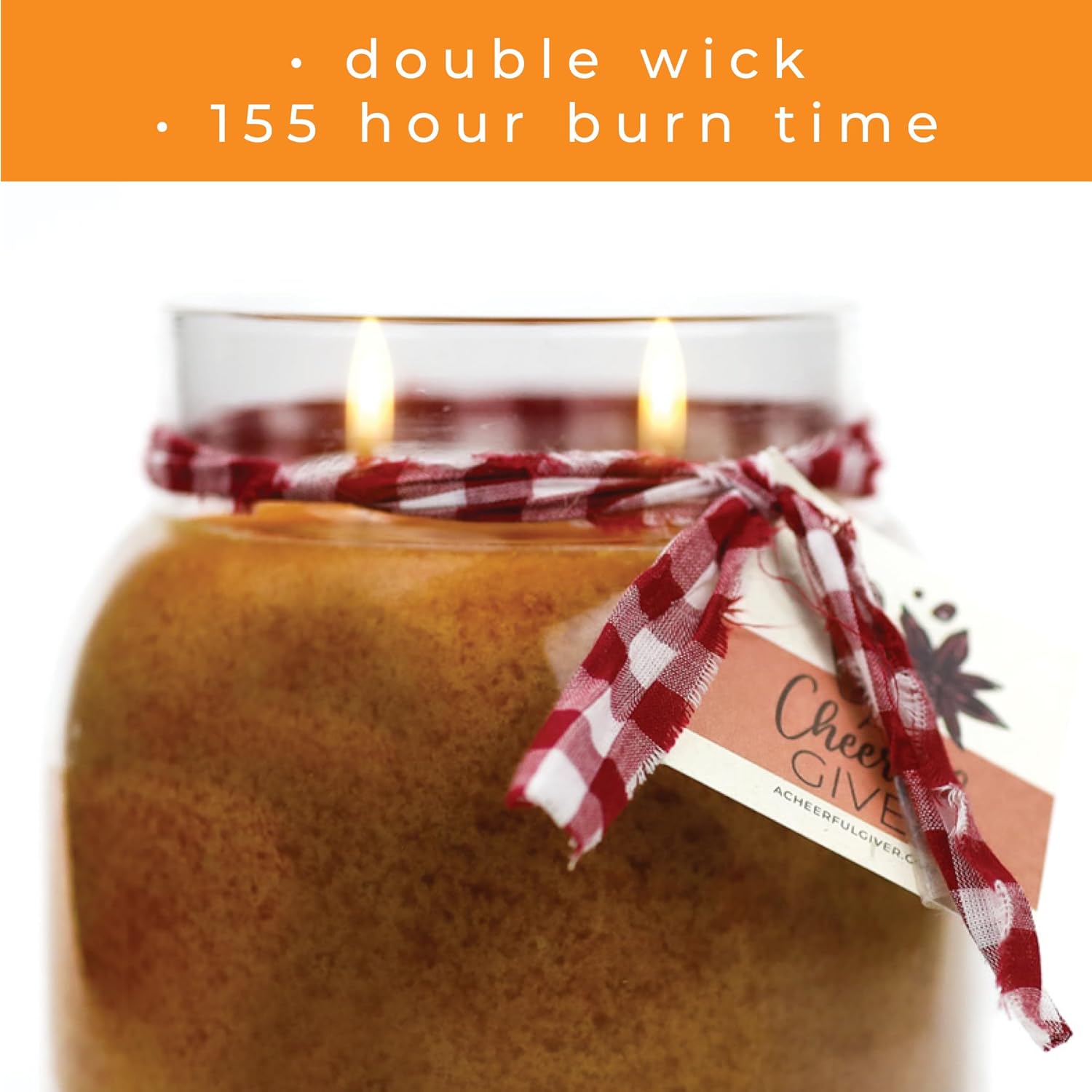 A Cheerful Giver — Autumn Orchards - 34oz Papa Scented Candle Jar with Lid - Keepers of the Light - 155 Hours of Burn Time, Gift for Women, Brown