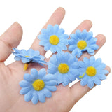 100Pcs 4Cm/1.57Inch Fabric Daisy Flower Heads Artificial Fake Flowers Heads For Wedding Party Decorations (Blue)