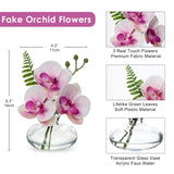 Pink Orchids Artificial Flowers Faux Orchids Arrangement In Clear Glass Vases Set Of 3 Real Touch Phalaenopsis Orchid Flowers Small Fake Orchid Centerpiece For Dining Room Table