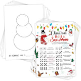 Roll A Snowman Game, Dice Games For Friends, Christmas Card Game, Christmas Games For Friends Party, Xmas Party Favors Supplies For Xmas Festival Activity, 25 Christmas Game Cards,5