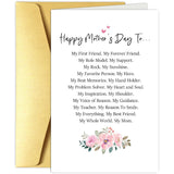 Poem Mother'S Day Card From Daughter Son, Sweet Flower Mothers Day Card For Mommy, Happy Mother'S Day To My Best Mom