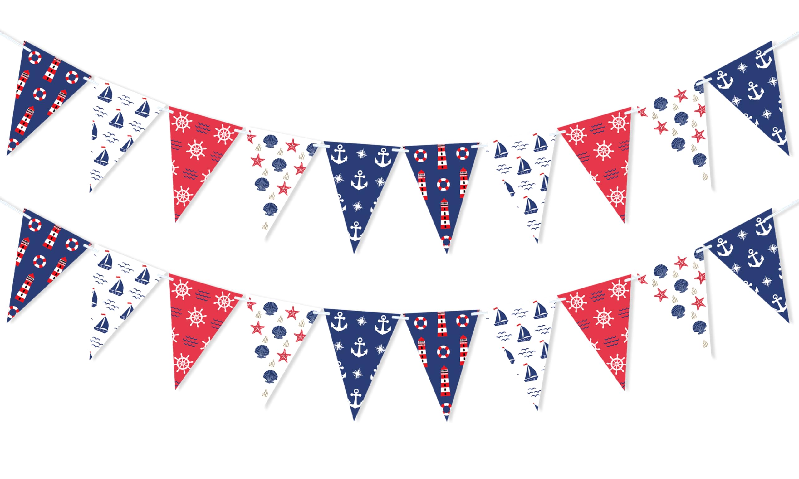 Nautical Garland Banner for Baby Shower Birthday Party Decorations