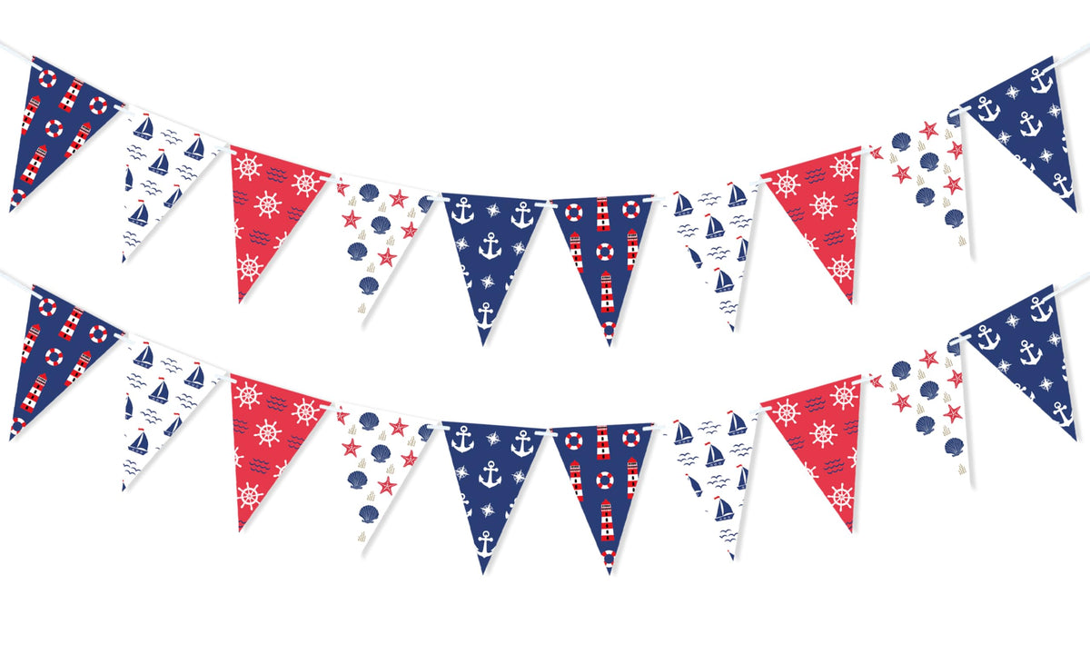 Nautical Garland Banner for Baby Shower Birthday Party Decorations