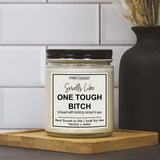 Cancer Gift – “Smells Like One Tough B., Infused With Kicking Cancer’S A” – 100% Soy Wax, Vanilla Scent – Chemo Recovery, Survivor Gift, Get Well Soon – Made In Usa